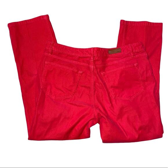 Lands End Straight Leg Fit 2 five pocket Corduroy Pants red size 16 petite - Picture 3 of 9